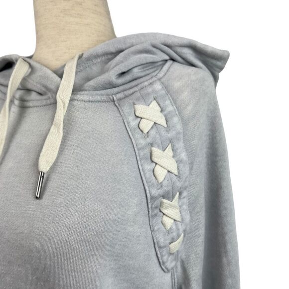 Betsey Johnson Performance Heather Grey Hoodie with Shoulder Laces Small - Picture 2 of 12